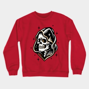 Grim Reaper Motorskull Head Gold Crewneck Sweatshirt